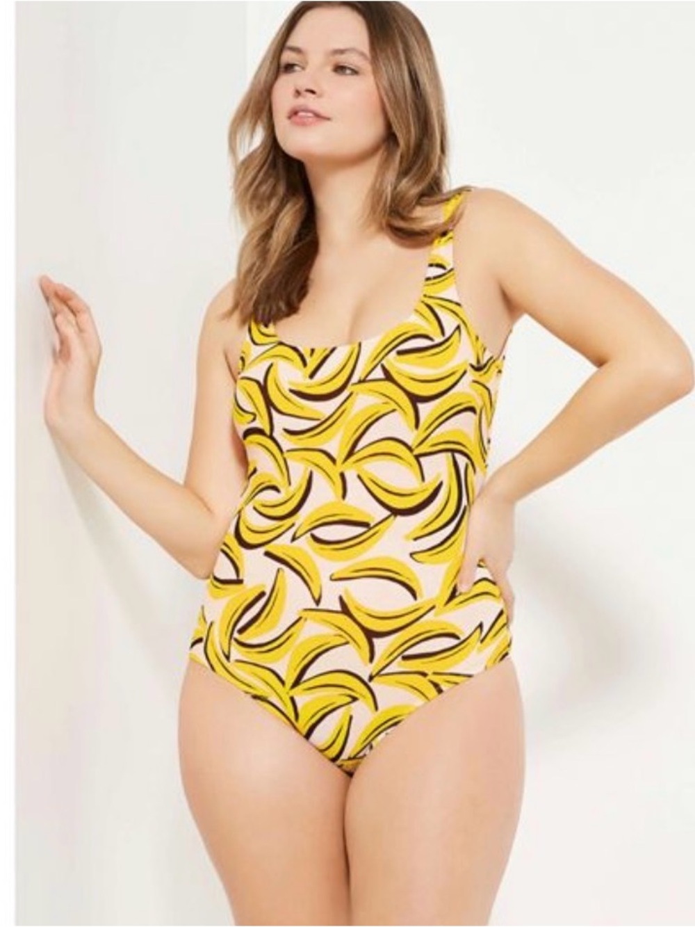NWT JOE FRESH Yellow Banana Print One-Piece Swimsuit